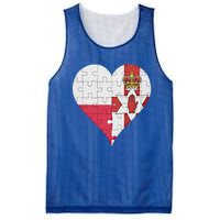 Polish Irish Flag Heart Funny Gift Mesh Reversible Basketball Jersey Tank