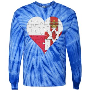 Polish Irish Flag Heart Funny Gift Tie-Dye Long Sleeve Shirt