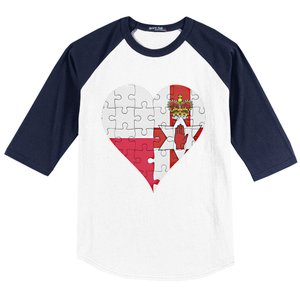 Polish Irish Flag Heart Funny Gift Baseball Sleeve Shirt