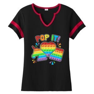 Pop It Fidget Toy Colorful Pop It Toy Game Lover Fun And Cute Cute Gift Ladies Halftime Notch Neck Tee