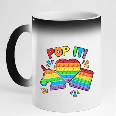 Pop It Fidget Toy Colorful Pop It Toy Game Lover Fun And Cute Cute Gift 11oz Black Color Changing Mug