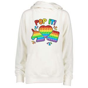 Pop It Fidget Toy Colorful Pop It Toy Game Lover Fun And Cute Cute Gift Womens Funnel Neck Pullover Hood