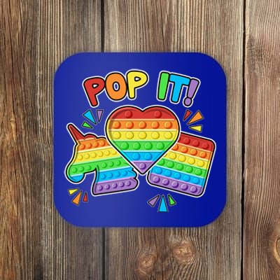 Pop It Fidget Toy Colorful Pop It Toy Game Lover Fun And Cute Cute Gift Coaster