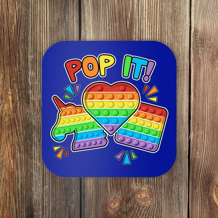 Pop It Fidget Toy Colorful Pop It Toy Game Lover Fun And Cute Cute Gift Coaster