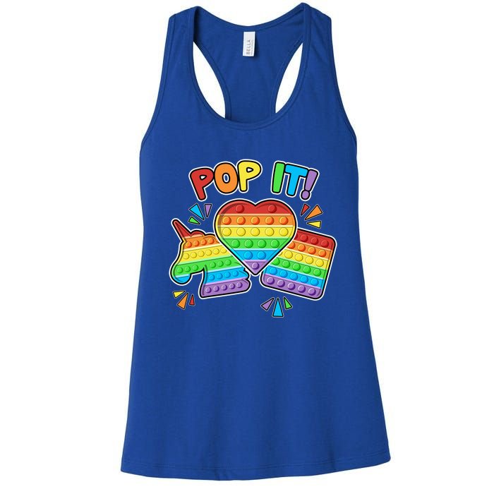 Pop It Fidget Toy Colorful Pop It Toy Game Lover Fun And Cute Cute Gift Women's Racerback Tank