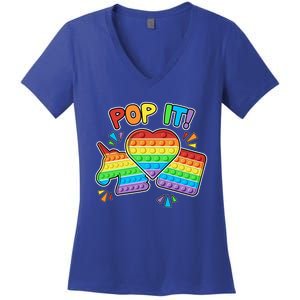 Pop It Fidget Toy Colorful Pop It Toy Game Lover Fun And Cute Cute Gift Women's V-Neck T-Shirt