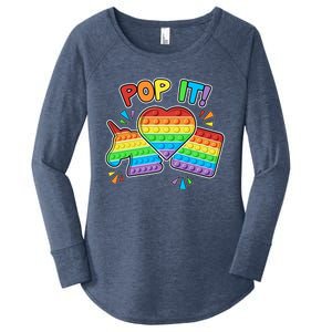 Pop It Fidget Toy Colorful Pop It Toy Game Lover Fun And Cute Cute Gift Women's Perfect Tri Tunic Long Sleeve Shirt