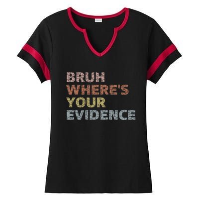 Prove It Funny Cite Your Evidence For English Teachers Ladies Halftime Notch Neck Tee