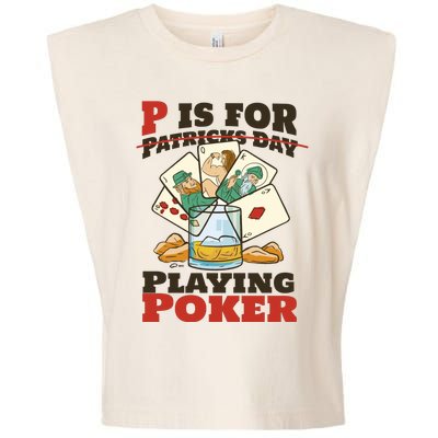 P Is For Poker St Patrick's Day Garment-Dyed Women's Muscle Tee