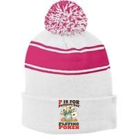 P Is For Poker St Patrick's Day Stripe Pom Pom Beanie