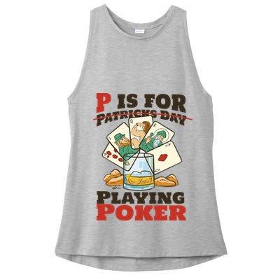 P Is For Poker St Patrick's Day Ladies PosiCharge Tri-Blend Wicking Tank