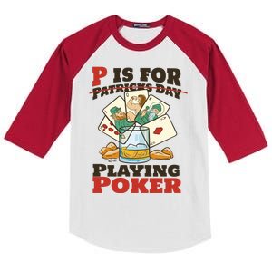 P Is For Poker St Patrick's Day Kids Colorblock Raglan Jersey