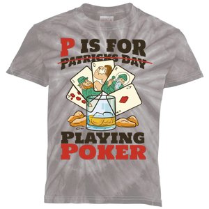 P Is For Poker St Patrick's Day Kids Tie-Dye T-Shirt