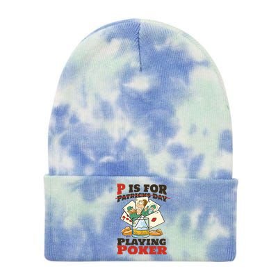 P Is For Poker St Patrick's Day Tie Dye 12in Knit Beanie