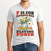 P Is For Poker St Patrick's Day V-Neck T-Shirt