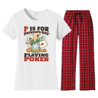 P Is For Poker St Patrick's Day Women's Flannel Pajama Set