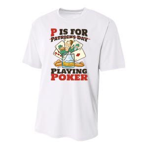 P Is For Poker St Patrick's Day Youth Performance Sprint T-Shirt