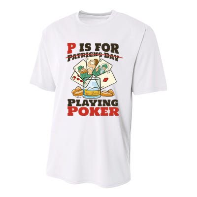 P Is For Poker St Patrick's Day Youth Performance Sprint T-Shirt