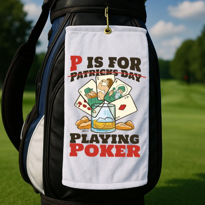 P Is For Poker St Patrick's Day Golf Towel