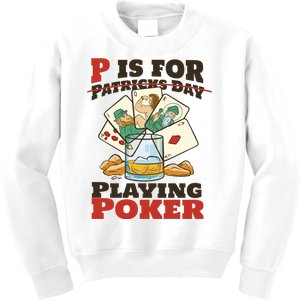 P Is For Poker St Patrick's Day Kids Sweatshirt