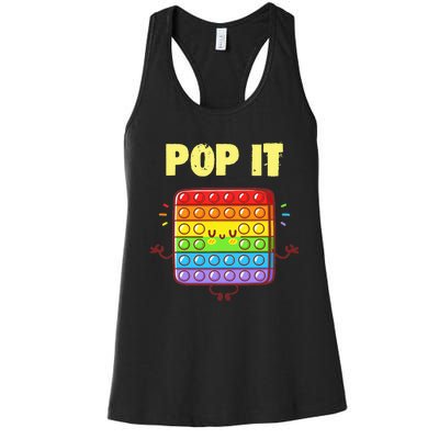 Pop It Fidget Toy Rainbow Women's Racerback Tank