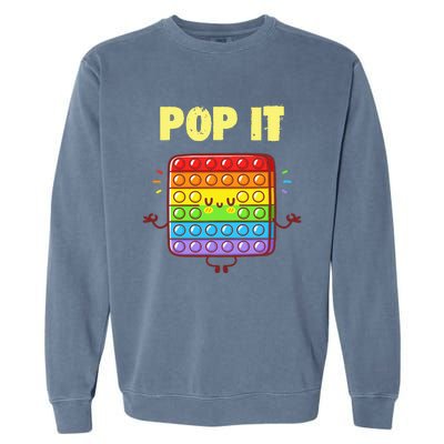 Pop It Fidget Toy Rainbow Garment-Dyed Sweatshirt