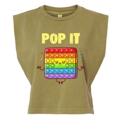 Pop It Fidget Toy Rainbow Garment-Dyed Women's Muscle Tee