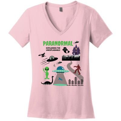 Paranormal Investigator Funny Ghost Hunting Women's V-Neck T-Shirt