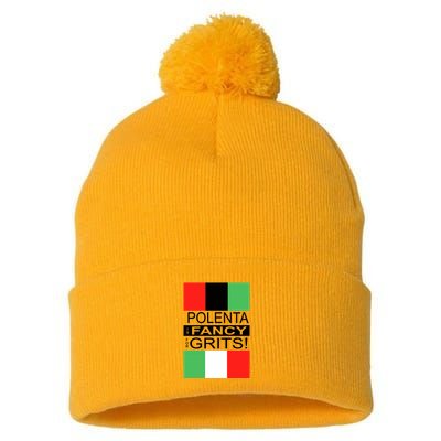 Polenta Is Fancy For Grits Pom Pom 12in Knit Beanie