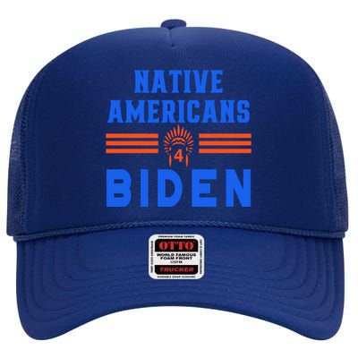 President Indigenous For Biden Gift High Crown Mesh Back Trucker Hat