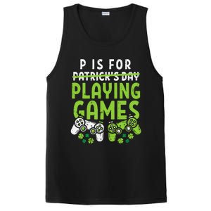 P Is For Playing Video Games Boy St Patricks Day Gamer PosiCharge Competitor Tank