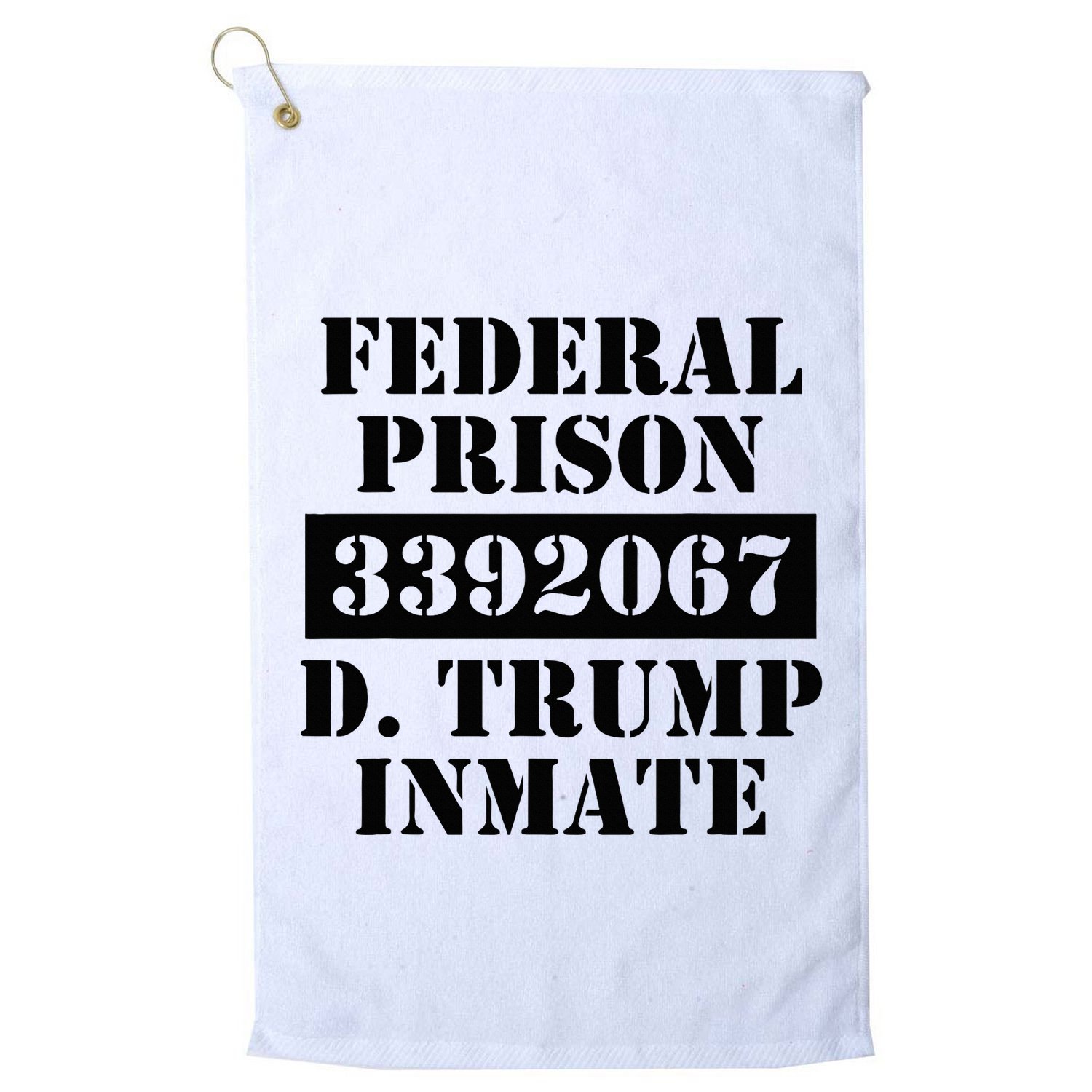 Prison Inmate Federal Prison 3392067 Trump Halloween Golf Towel