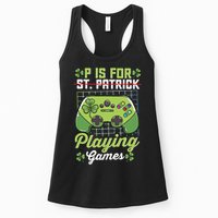 P Is For Playing Game St Patricks Day Video Game Gamer Lover Womens Tank Top