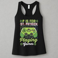 P Is For Playing Game St Patricks Day Video Game Gamer Lover Womens Tank Top