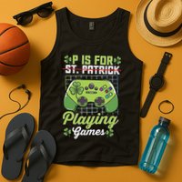 P Is For Playing Game St Patricks Day Video Game Gamer Lover Tank Top