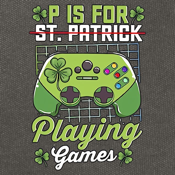 P Is For Playing Game St Patricks Day Video Game Gamer Lover Cotton Canvas Backpack