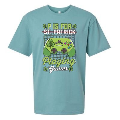 P Is For Playing Game St Patricks Day Video Game Gamer Lover Sueded Cloud Jersey T-Shirt