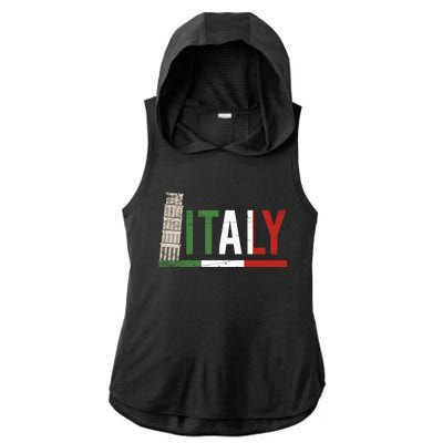 Pisa Italian Flag Family Trip Italy Vacation Europe Travel Gift Ladies PosiCharge Tri-Blend Wicking Draft Hoodie Tank