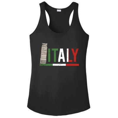 Pisa Italian Flag Family Trip Italy Vacation Europe Travel Gift Ladies PosiCharge Competitor Racerback Tank