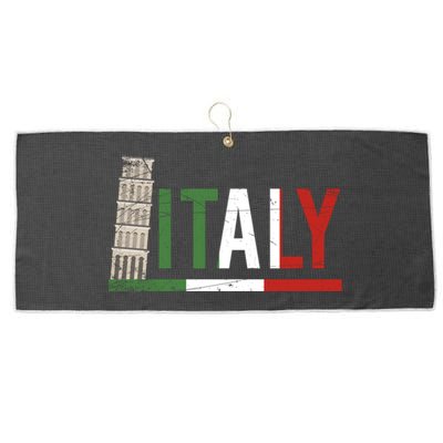 Pisa Italian Flag Family Trip Italy Vacation Europe Travel Gift Large Microfiber Waffle Golf Towel