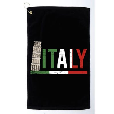 Pisa Italian Flag Family Trip Italy Vacation Europe Travel Gift Platinum Collection Golf Towel