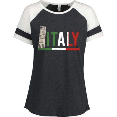 Pisa Italian Flag Family Trip Italy Vacation Europe Travel Gift Enza Ladies Jersey Colorblock Tee