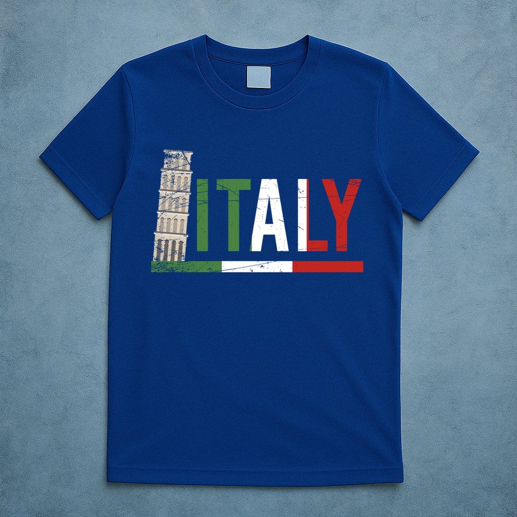 Pisa Italian Flag Family Trip Italy Vacation Europe Travel Gift T-Shirt