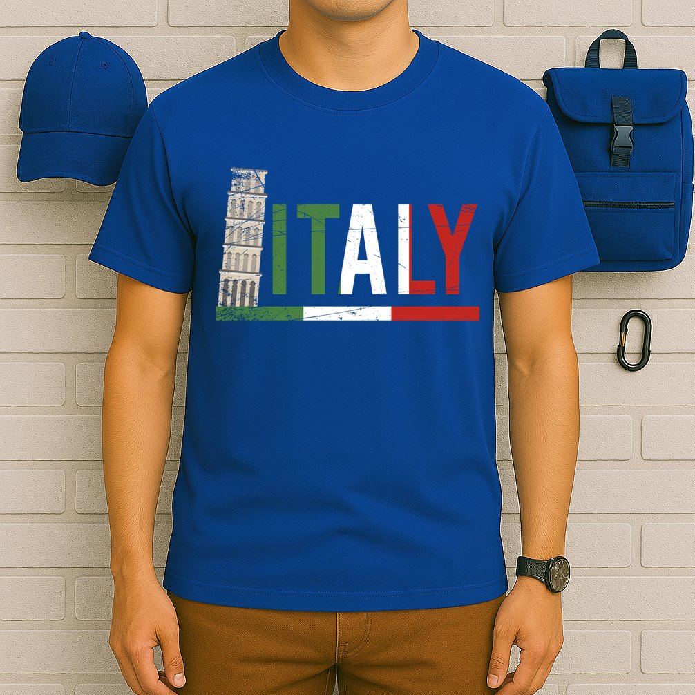 Pisa Italian Flag Family Trip Italy Vacation Europe Travel Gift T-Shirt