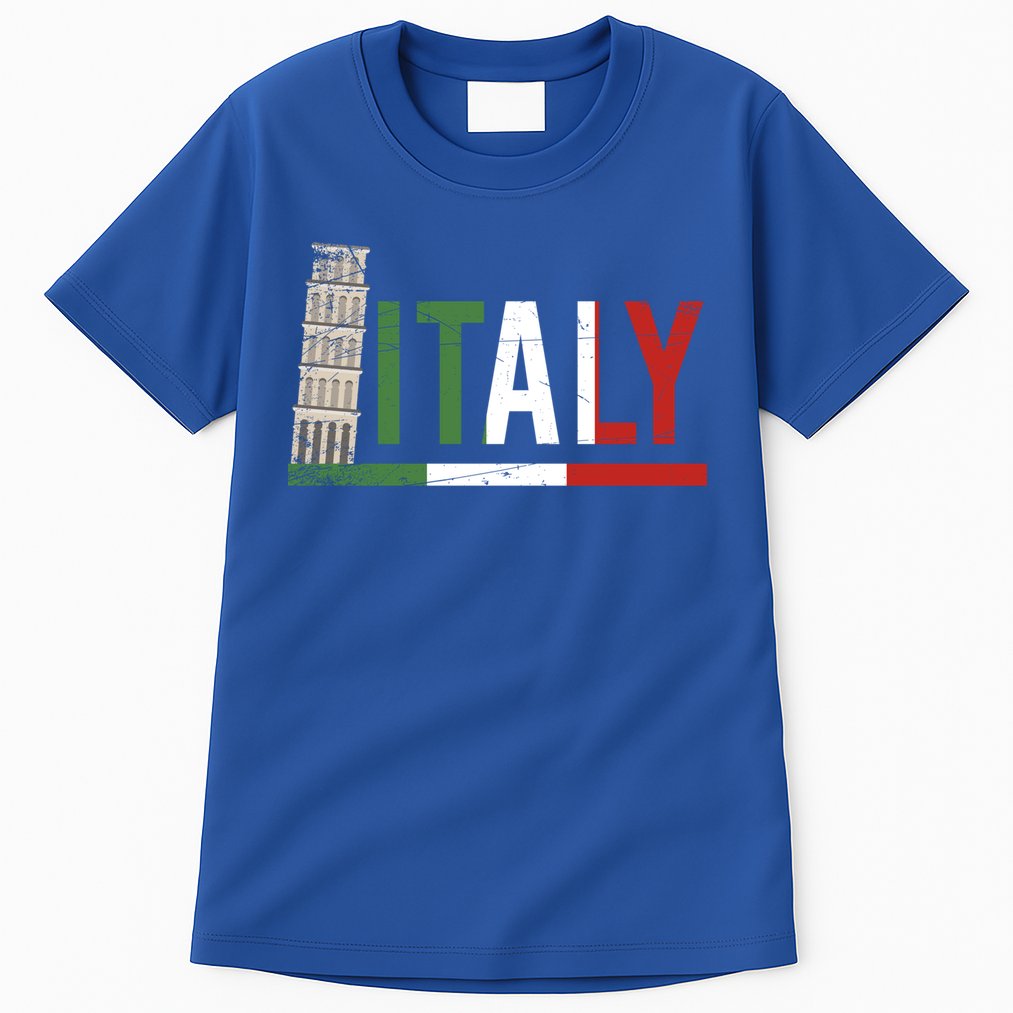 Pisa Italian Flag Family Trip Italy Vacation Europe Travel Gift Tall T-Shirt
