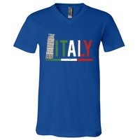 Pisa Italian Flag Family Trip Italy Vacation Europe Travel Gift V-Neck T-Shirt