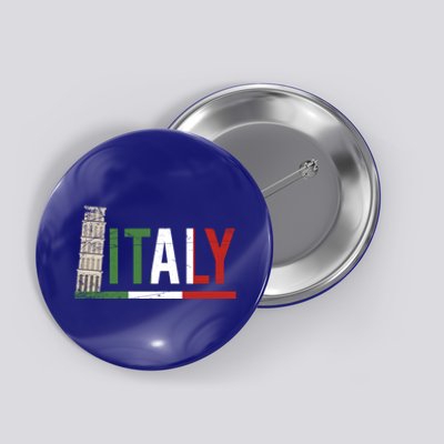 Pisa Italian Flag Family Trip Italy Vacation Europe Travel Gift Button