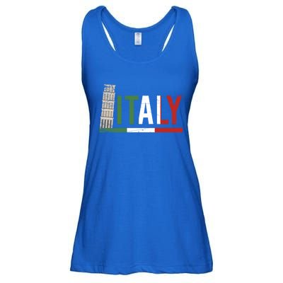 Pisa Italian Flag Family Trip Italy Vacation Europe Travel Gift Ladies Essential Flowy Tank