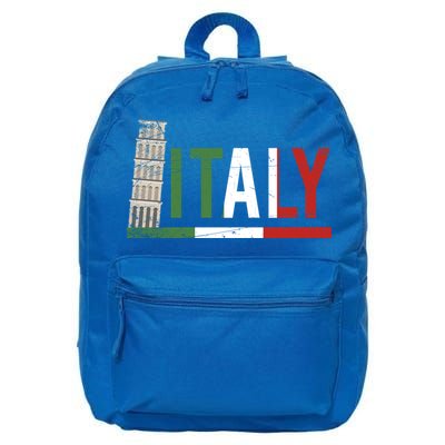 Pisa Italian Flag Family Trip Italy Vacation Europe Travel Gift 16 in Basic Backpack