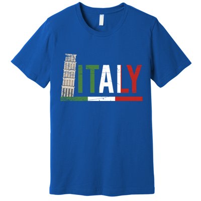 Pisa Italian Flag Family Trip Italy Vacation Europe Travel Gift Premium T-Shirt